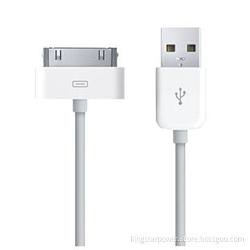 30-pin USB data cable for iPhone 3/3GS/4/4S, iPad 2/3, data transfer and charging, white and black